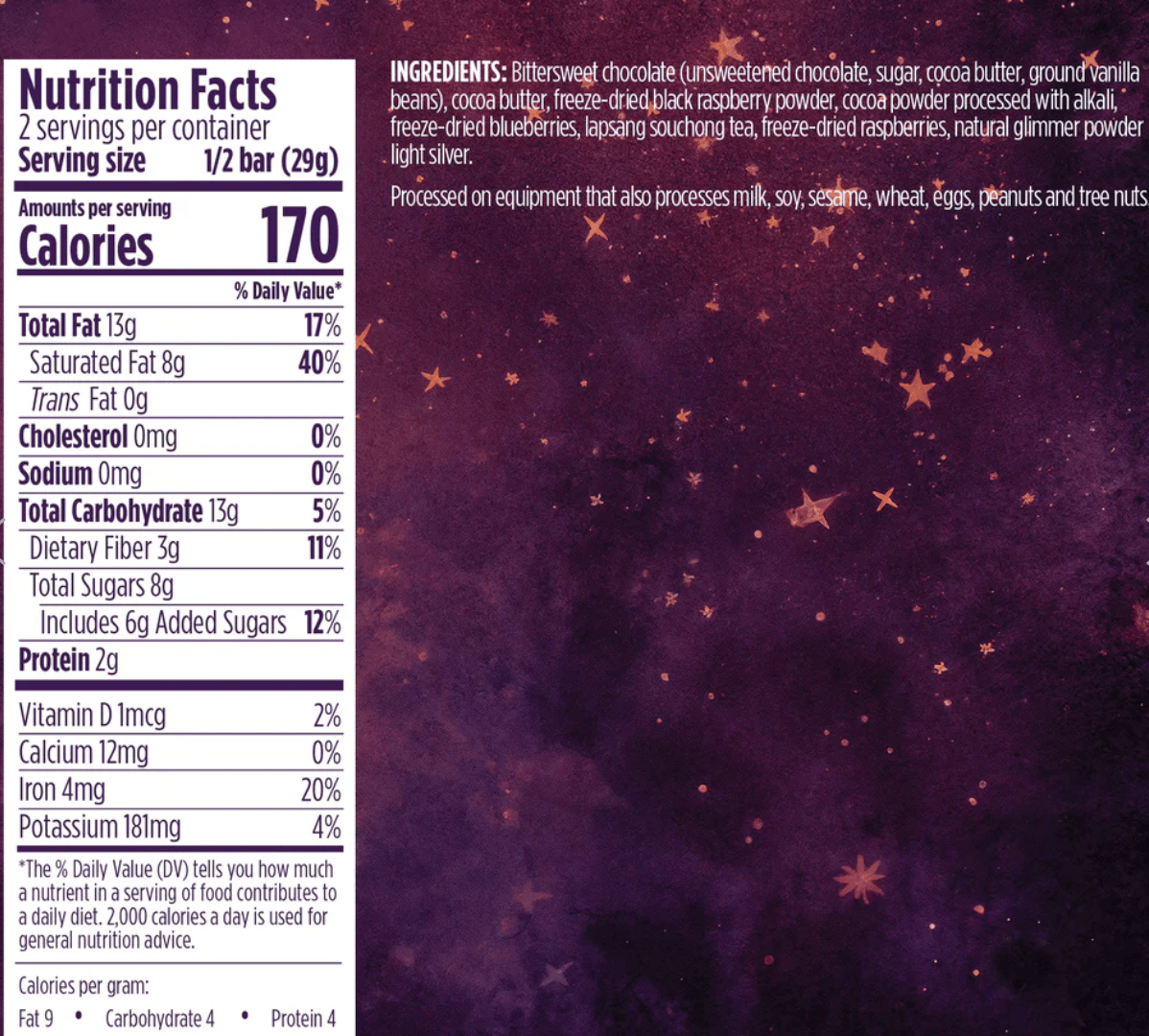 VOSGES Smashing Pumpkins "Zero" Raspberry Black Tea Dark Chocolate Bar
