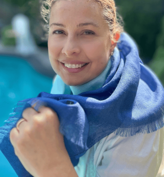 Andes Connection Ocean Breeze Alpaca & Silk Shawl (Hand Dyed)