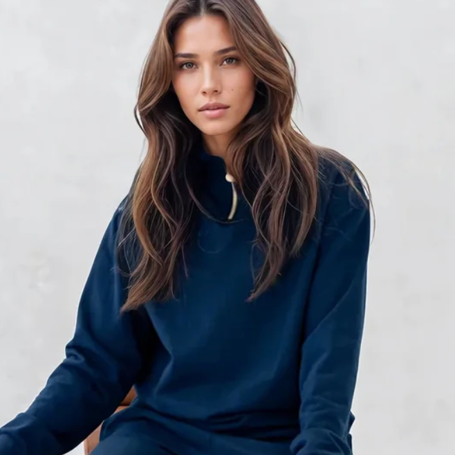 Olive + Splash 1/4 ZIP Bamboo Top