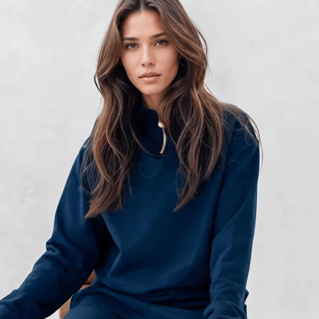 Olive + Splash 1/4 ZIP Bamboo Top