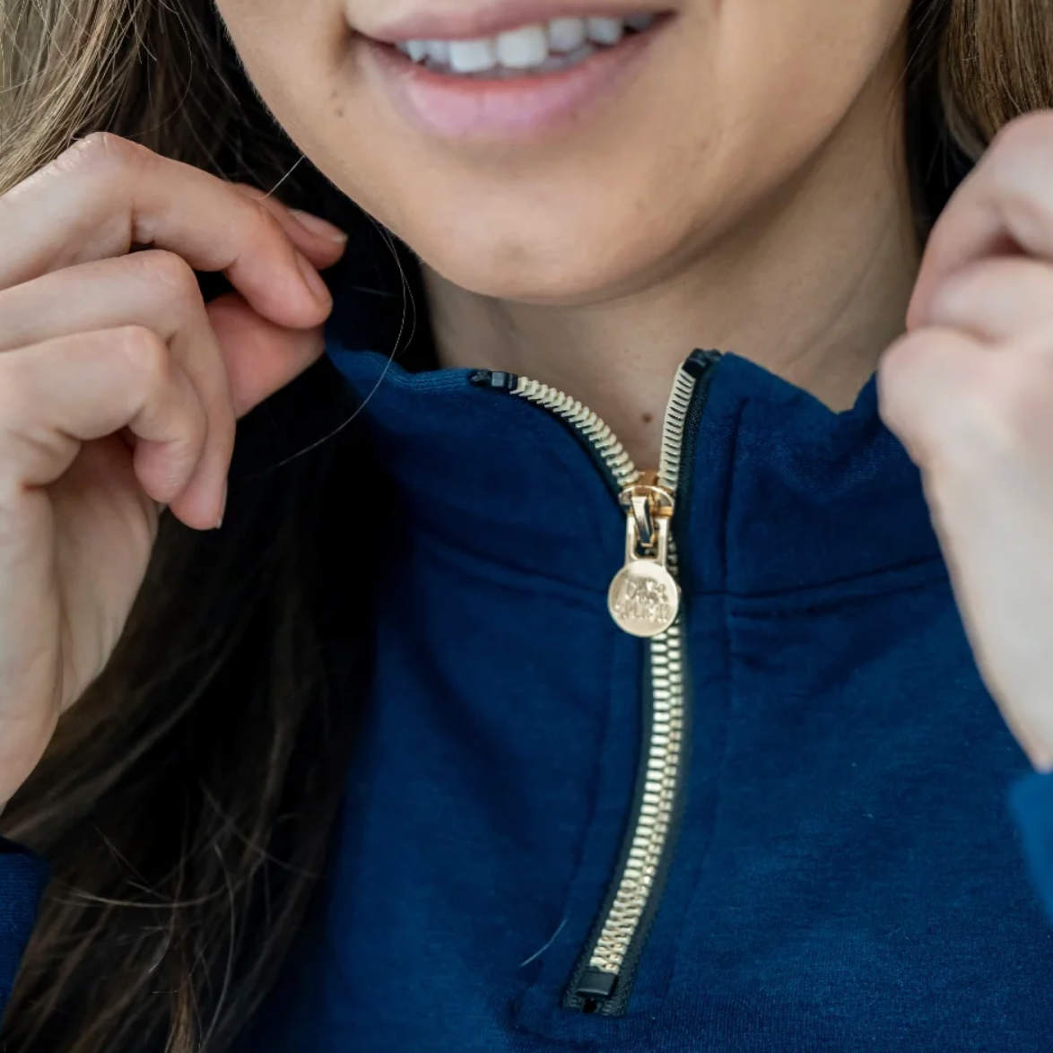 Olive + Splash 1/4 ZIP Bamboo Top