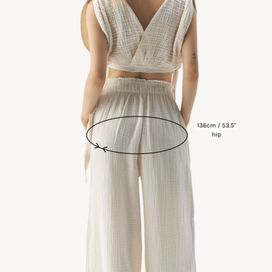 Pokoloko - Turkish Cotton Crinkle Palazzo Pants