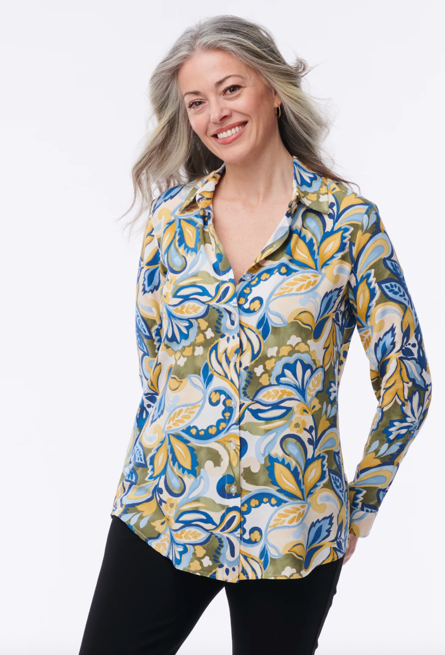 Helene Clarkson Design AMALFI BLUE PRINTED Blouse