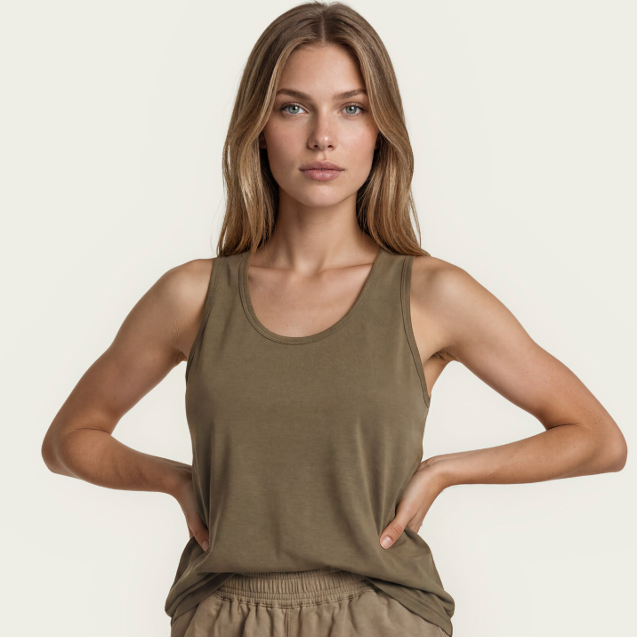 Olive + Splash Bamboo Tank Top