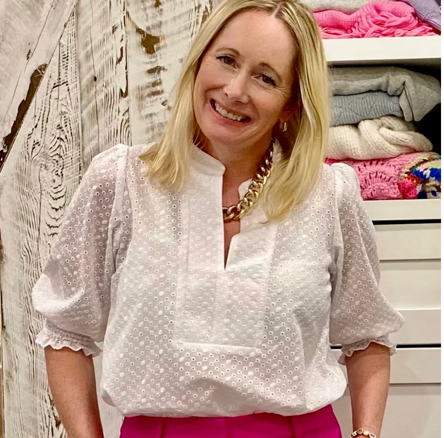 DOTTY White Eyelet Summer Blouse