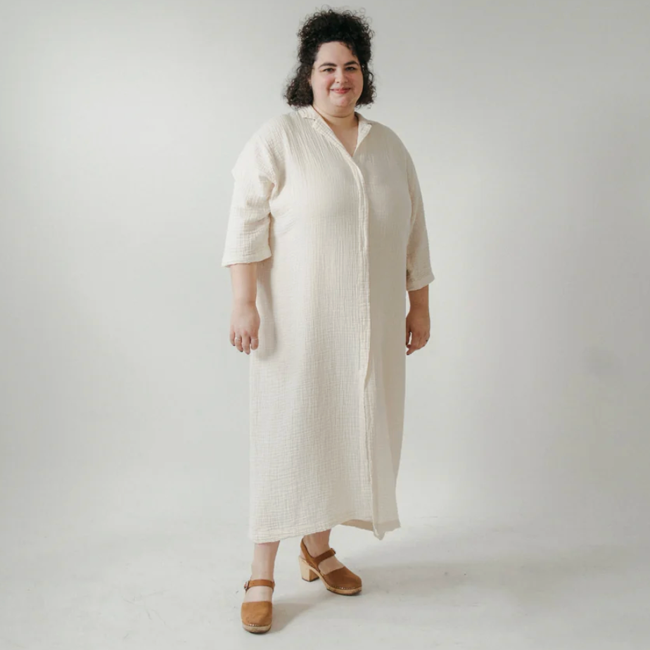 Pokoloko - Turkish Cotton PLUS Crinkle Shirt Dress
