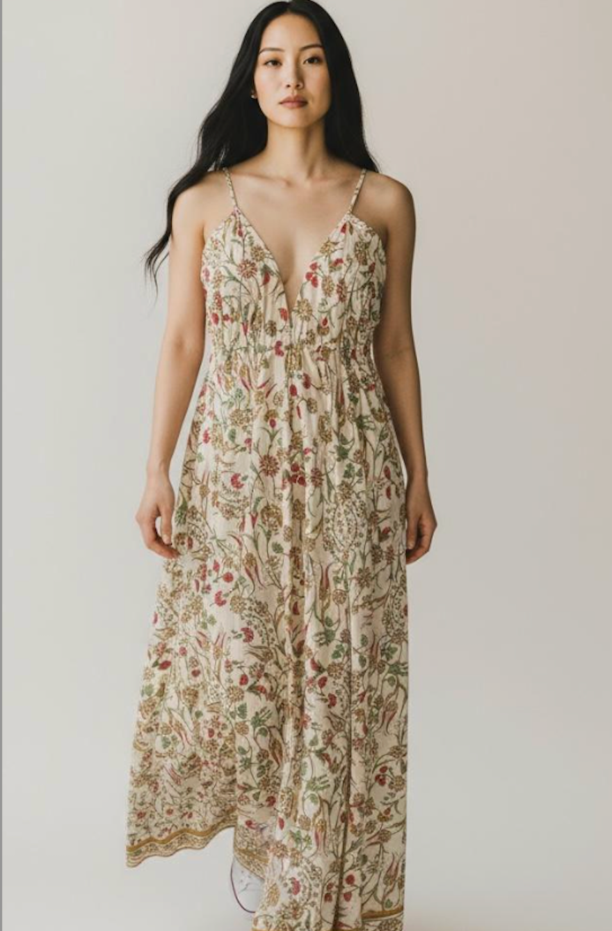 THEBEANWALK Dress - Orange Vintage Halter Maxi by Maple & People