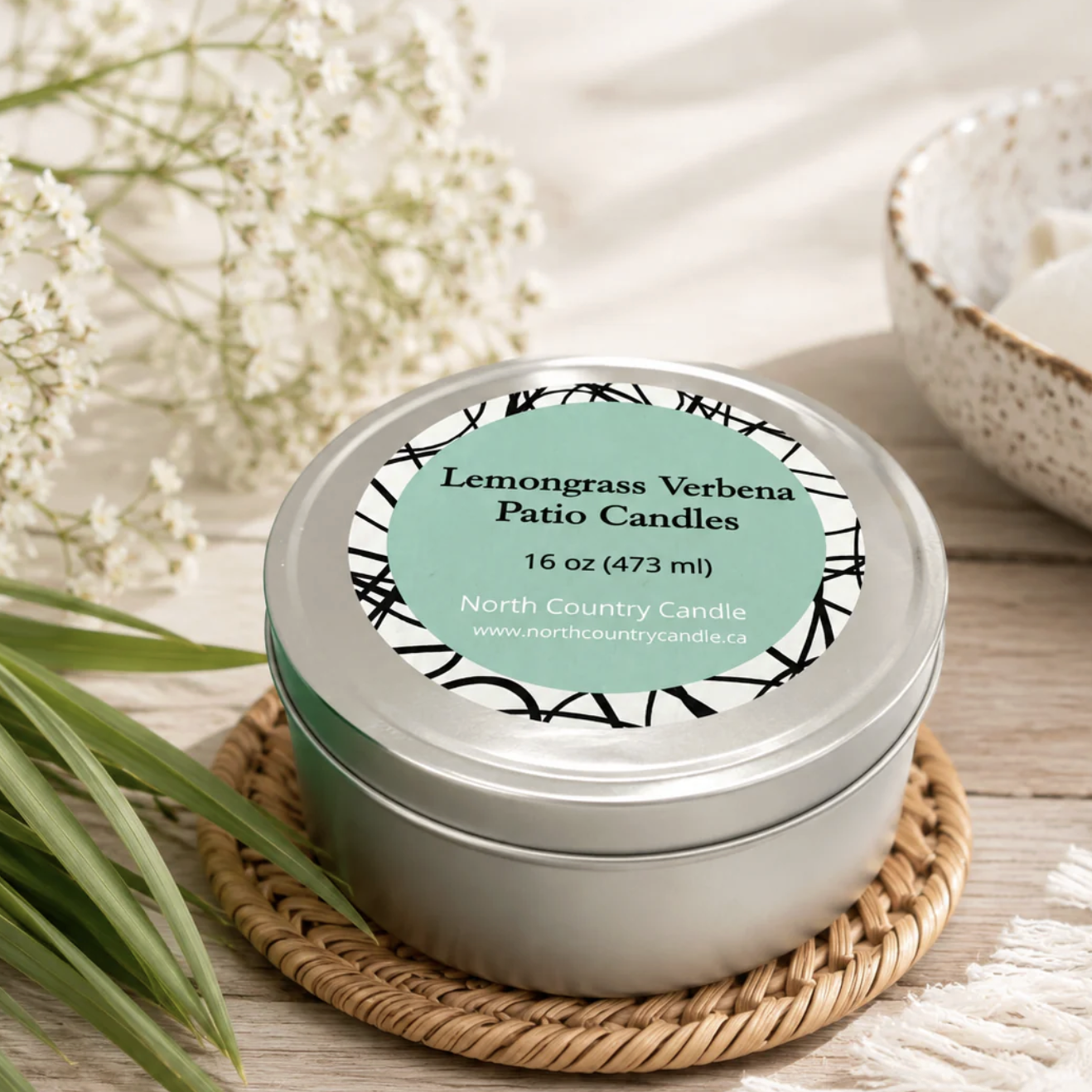 North Country Candle - Patio Soy Wax Candle 16oz Tin with Wood Wick