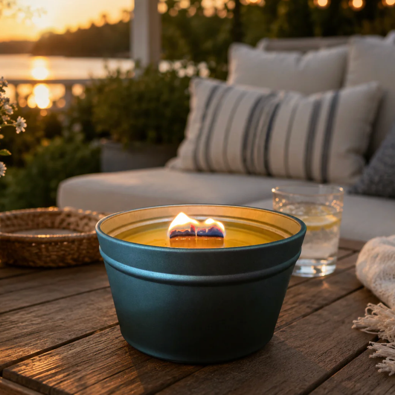 North Country Candle - Patio Soy Wax Candle 16oz Tin with Wood Wick