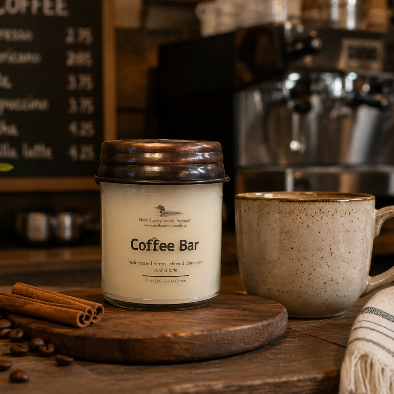 North Country Candle - COFFEE BAR Soy Wax Candle with Copper Lid