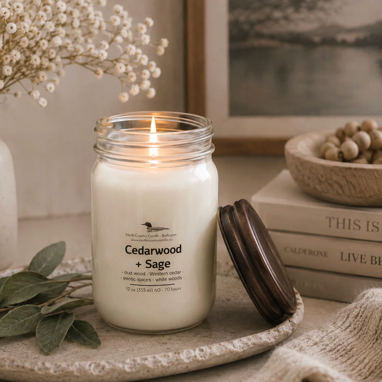 North Country Candle - CEDARWOOD & SAGE Soy Wax Candle with Copper Lid