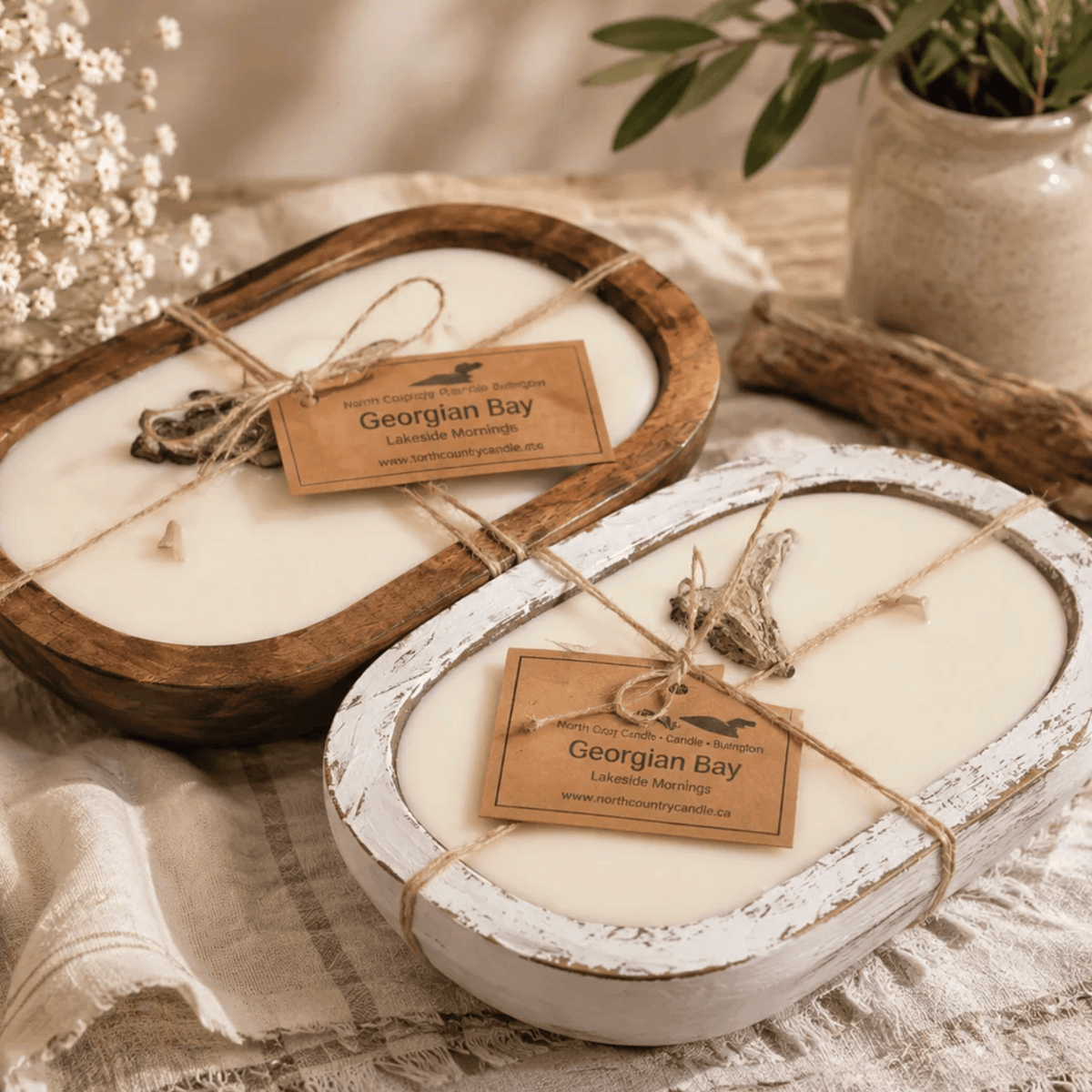 North Country Candle - Antique Walnut GEORGIAN BAY Dough Bowl Soy Wax Candle