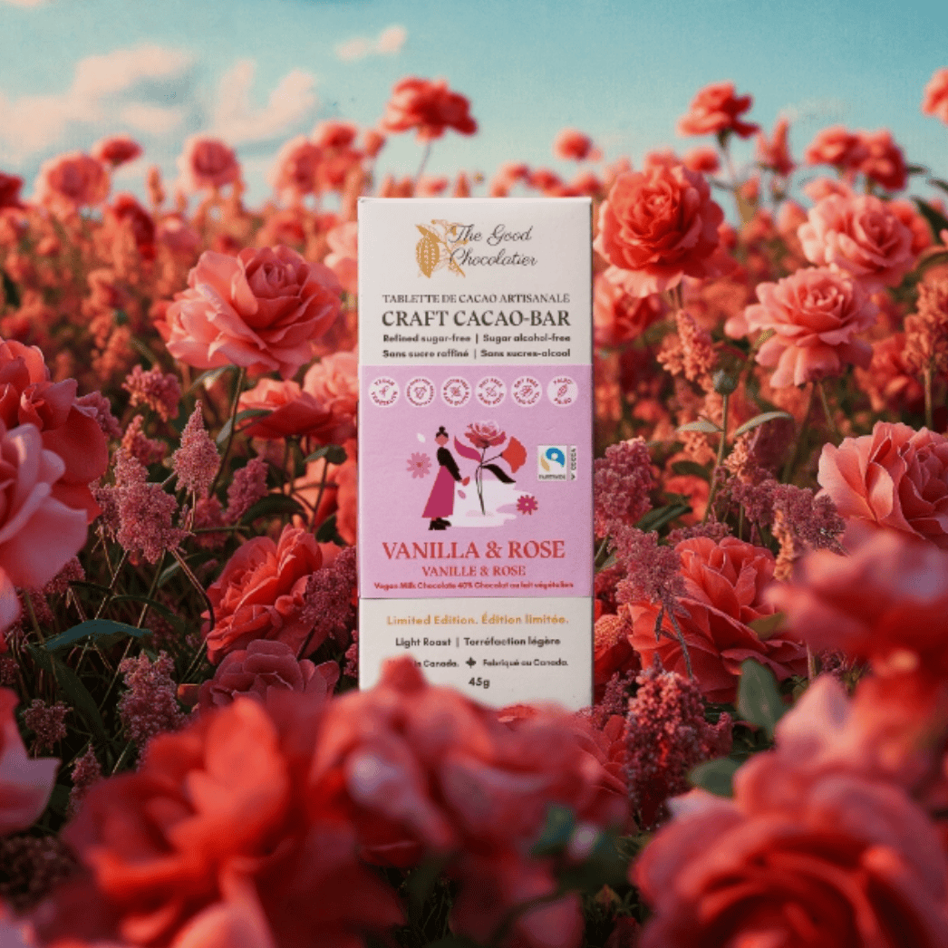 The Good Chocolatier - Vanilla Rose 40% Milk Chocolate Bar