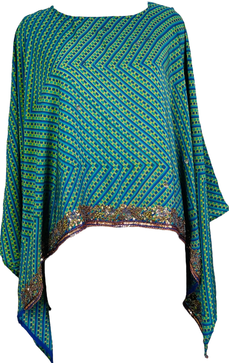 sariKNOTsari Avatar Pure Silk Capelet Poncho