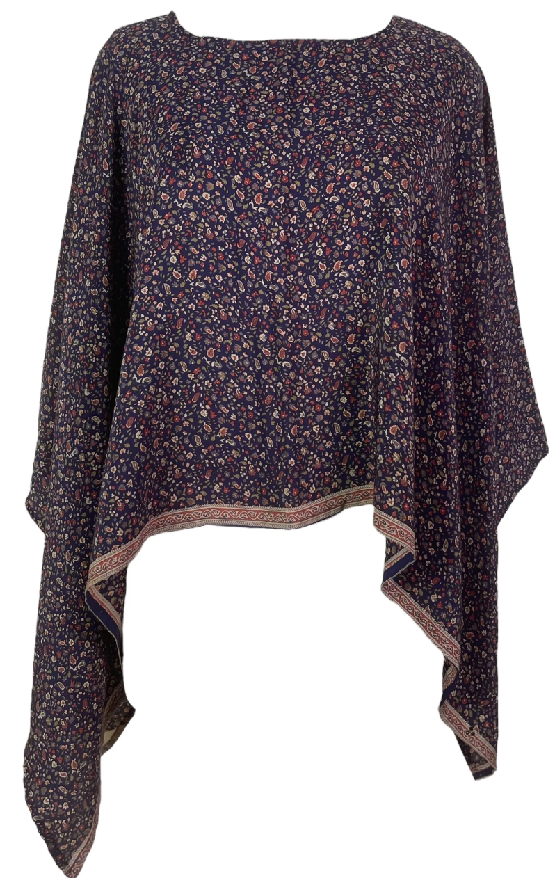 sariKNOTsari Avatar Pure Silk Capelet Poncho