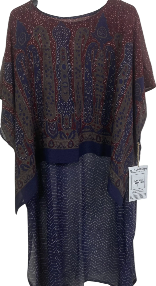 sariKNOTsari Avatar Pure Silk Hi-Lo Top