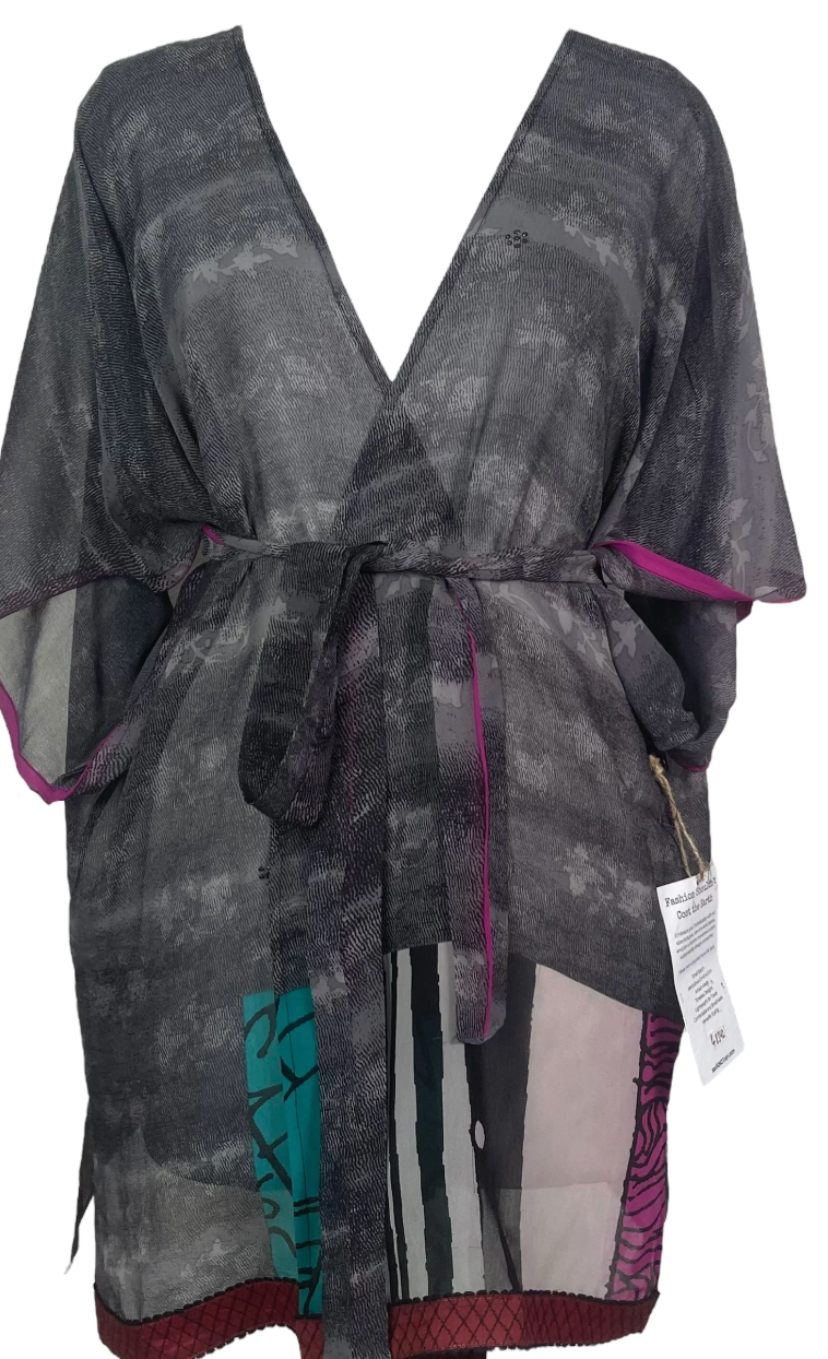 sariKNOTsari Avatar Pure Silk Kimono Sleeved JACKET with Belt