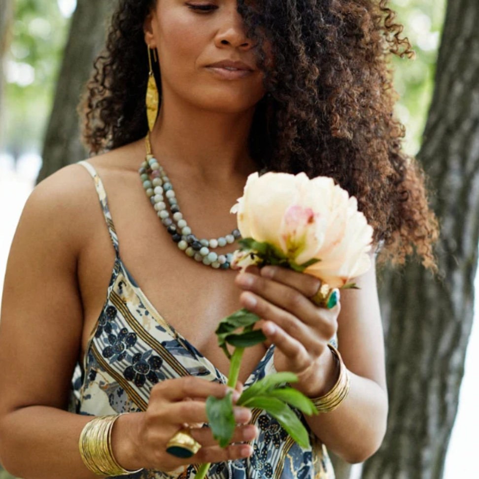 Love Not Fear AMAZONITE Beaded Necklace