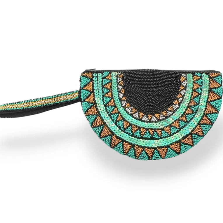 Dandarah - Half Moon Handbeaded Wristlet