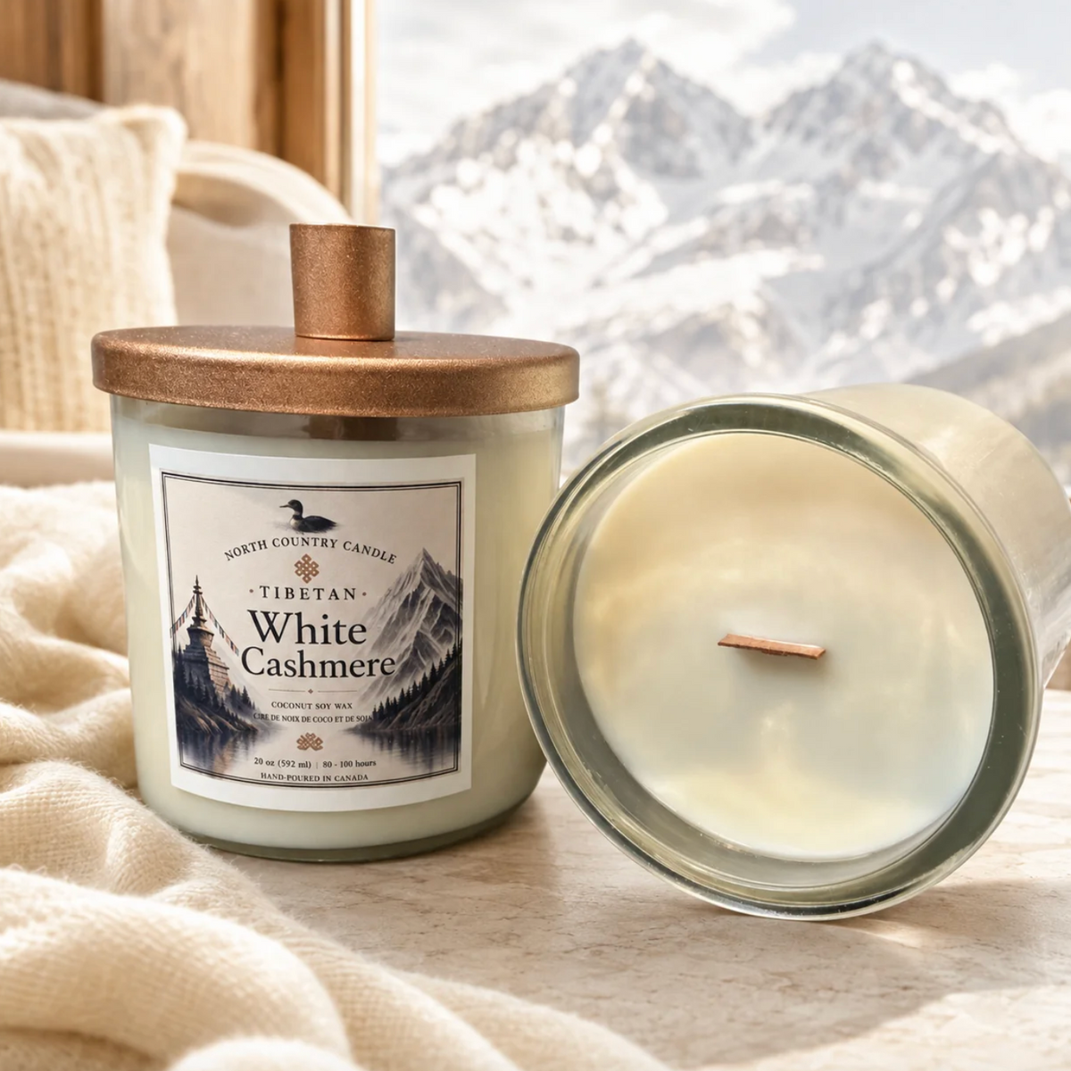 North Country Candle - Tibetan Collection WHITE CASHMERE Soy Wax Candle