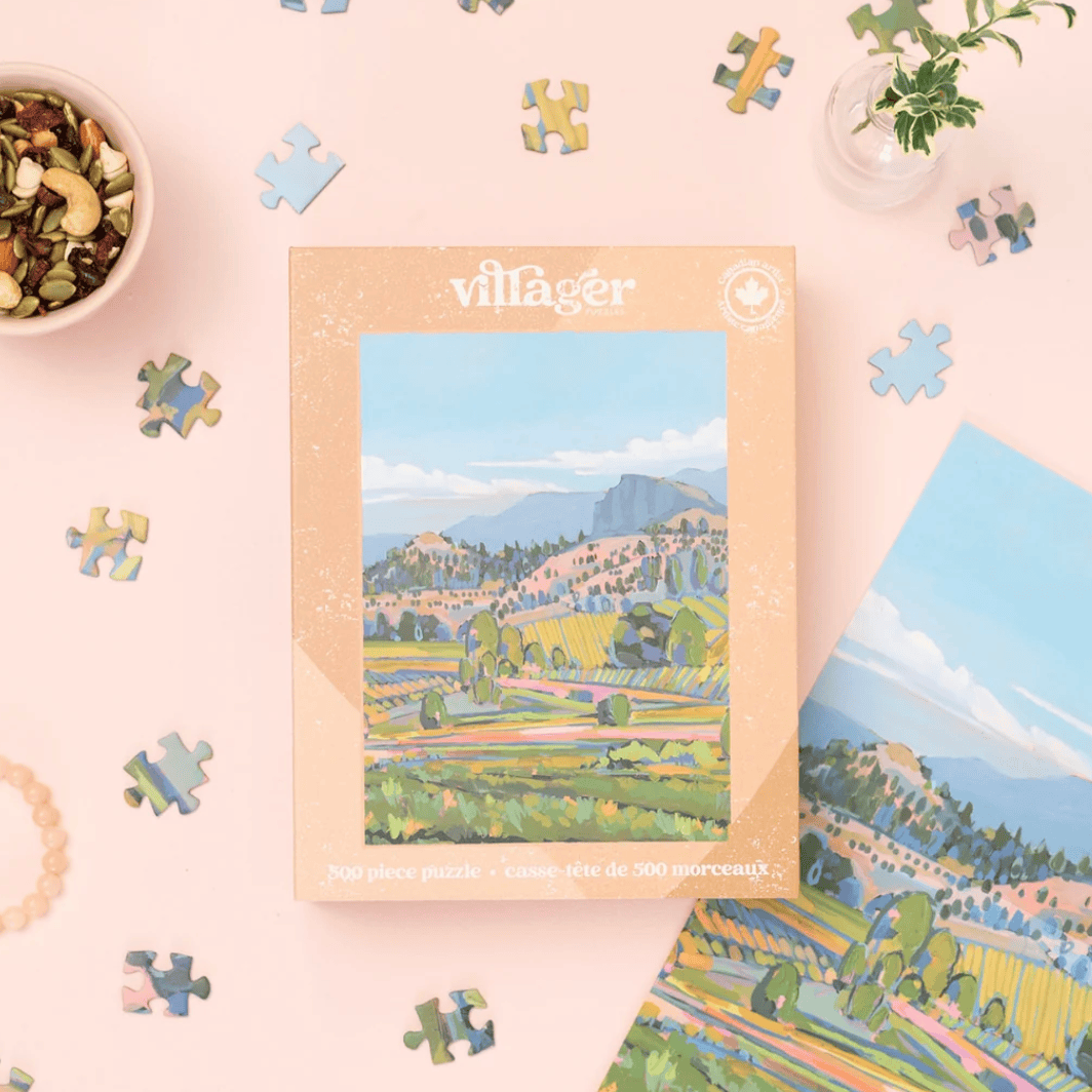 Villager Puzzles - WINE COUNTRY 500-Piece Puzzle for Adults, Designed in Canada by Amy Dixon