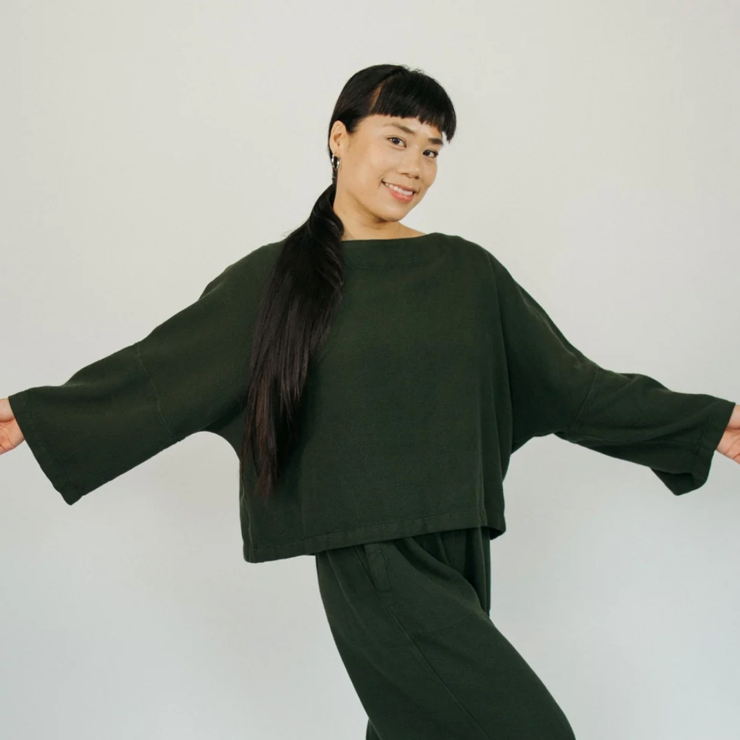 Pokoloko - Loft Cotton Crop Bell Sleeve Top