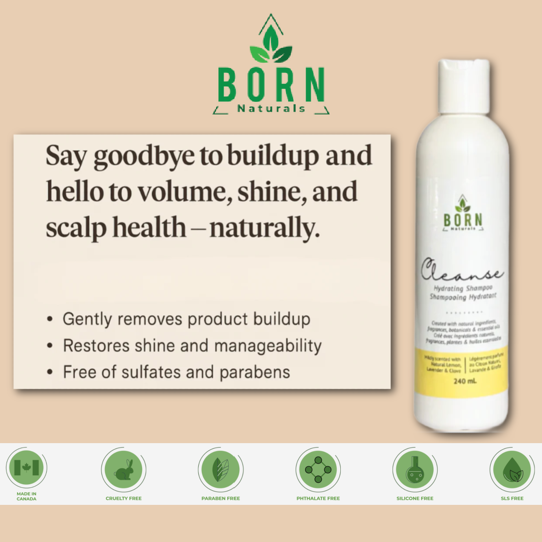 Born Naturals CLEANSE Scalp Detox Sulfate Free Hydrating Shampoo