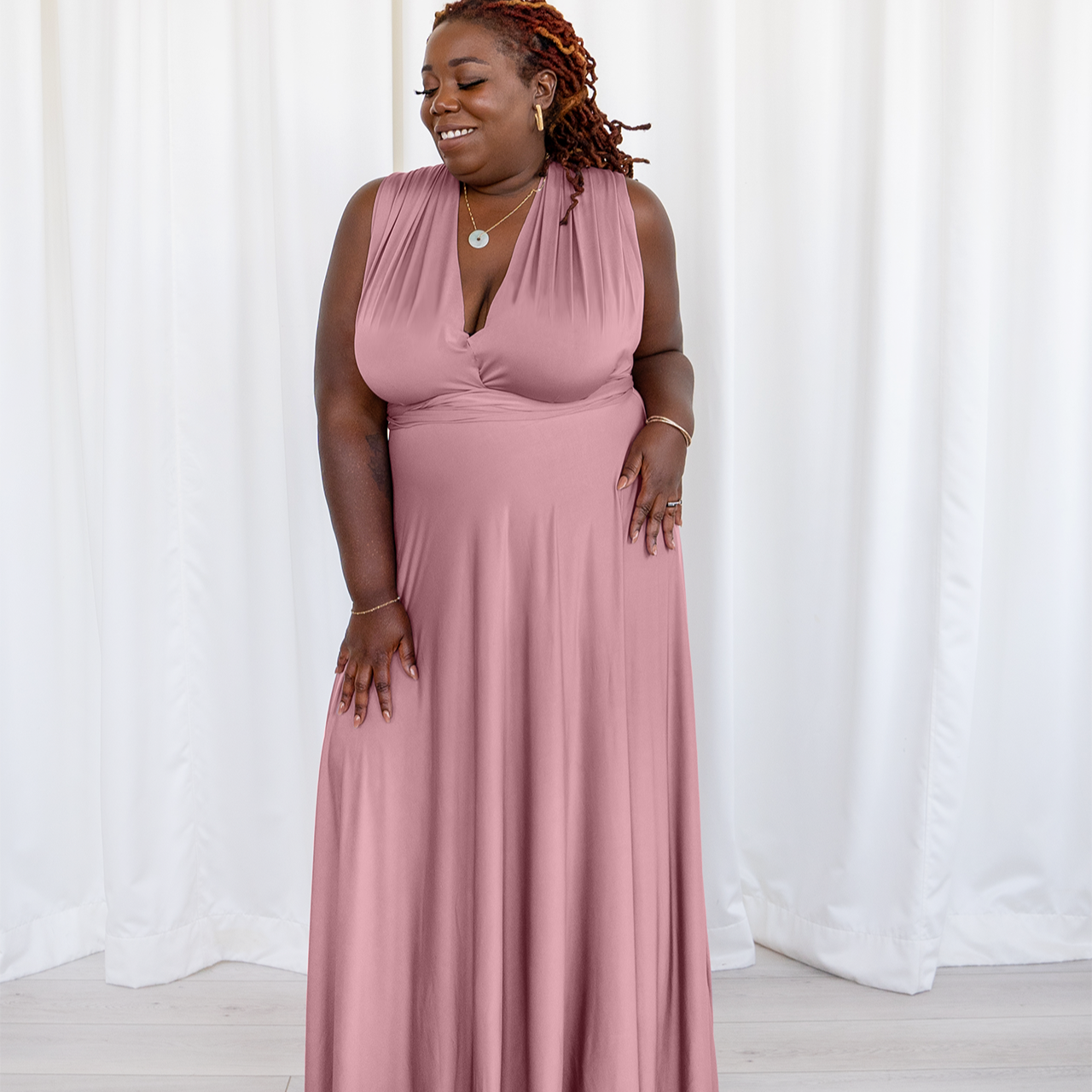HENKAA Sakura Maxi Dress - Dusty Rose