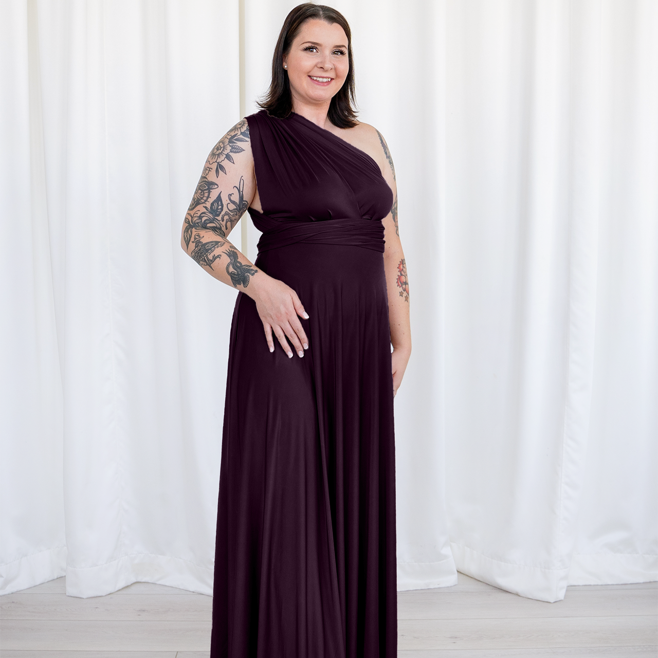 HENKAA Sakura Maxi Dress - Eggplant Purple