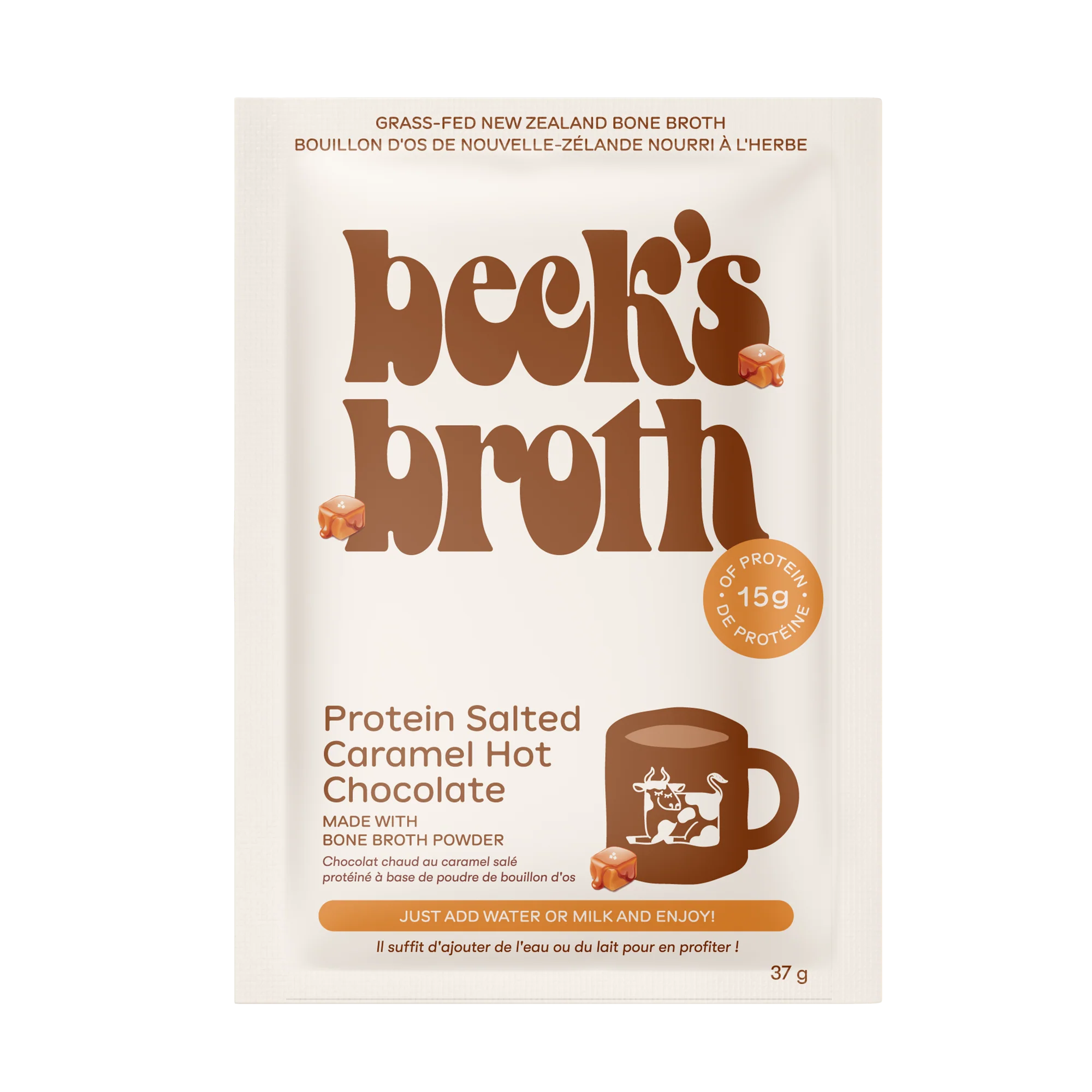Beck's Broth Protein Salted Caramel Hot Chocolate