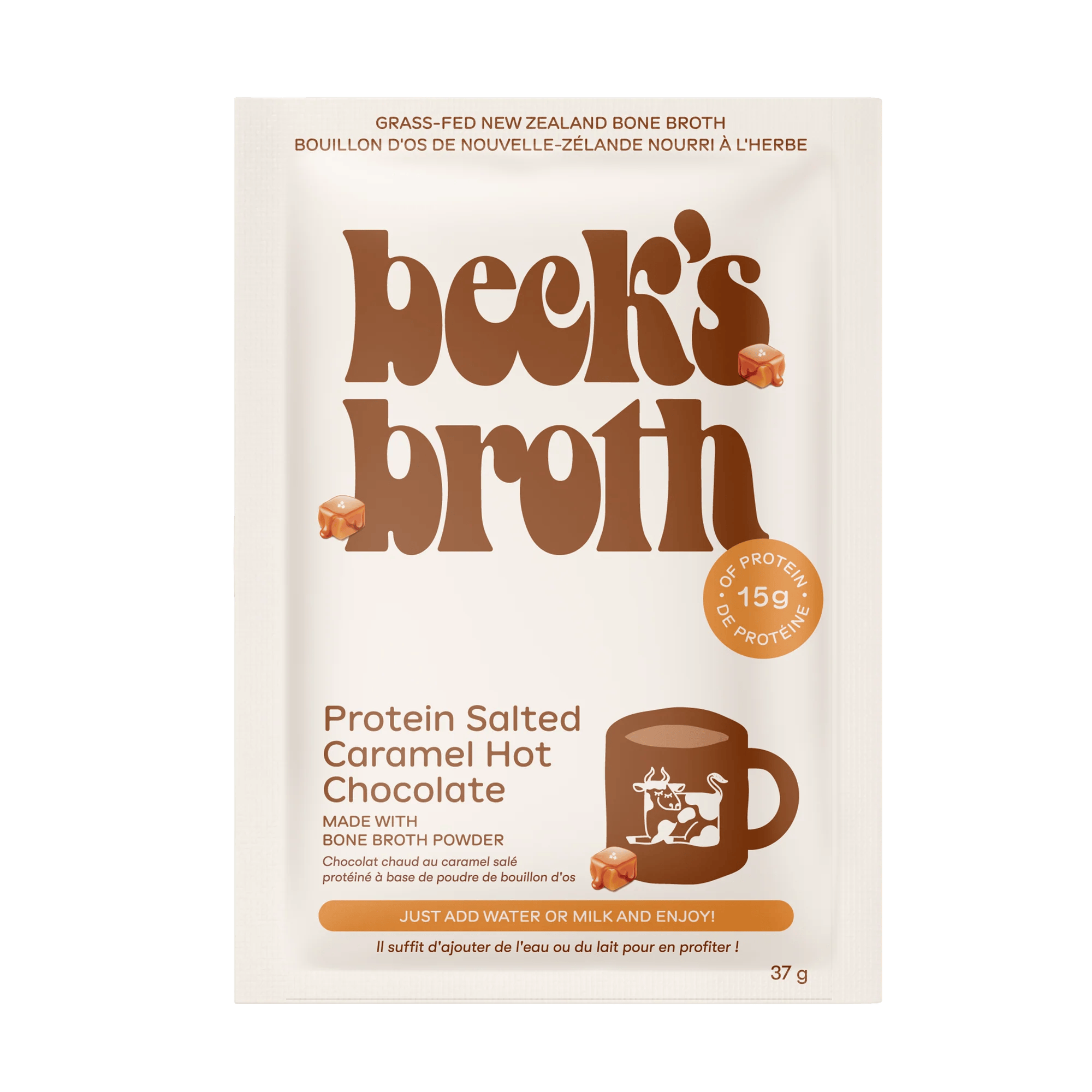 Beck's Broth Protein Salted Caramel Hot Chocolate