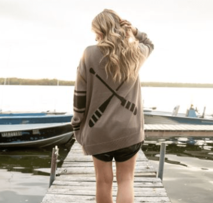 Canoe & Lake Dockside Knit Cardigan