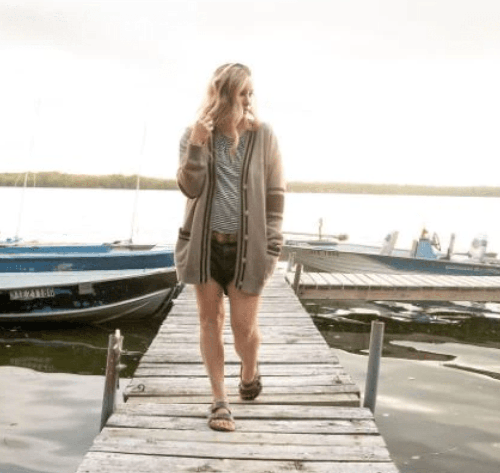 Canoe & Lake Dockside Knit Cardigan