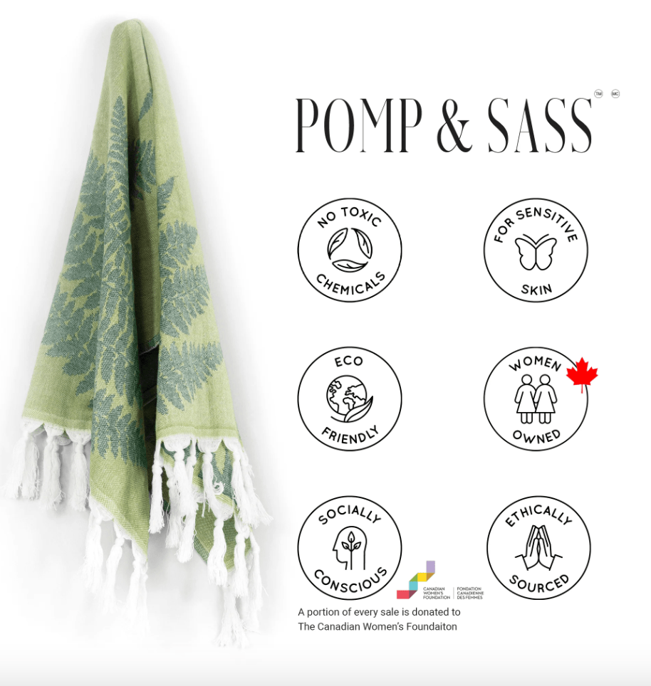 Pomp & Sass Turkish Hand Towel - Fern Green
