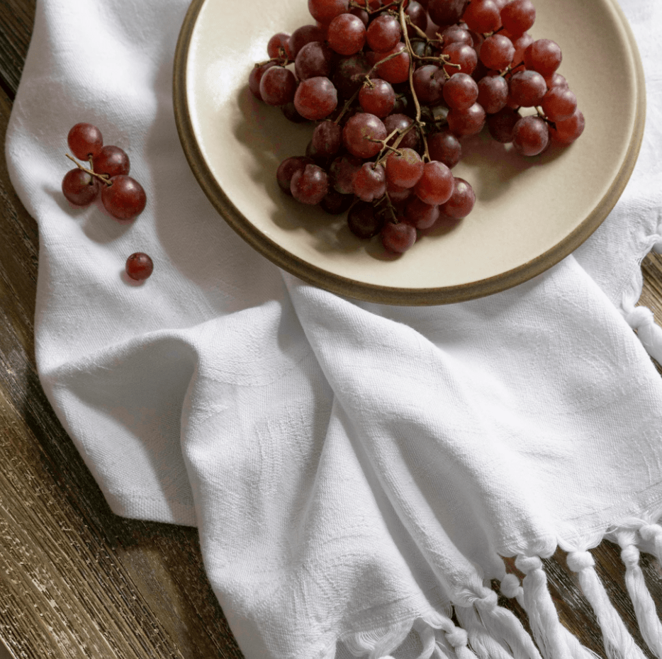 Pomp & Sass Turkish Hand Towel - Blanc White