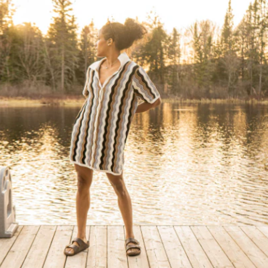 Canoe & Lake Tides Beach Cover Up Knit Dress