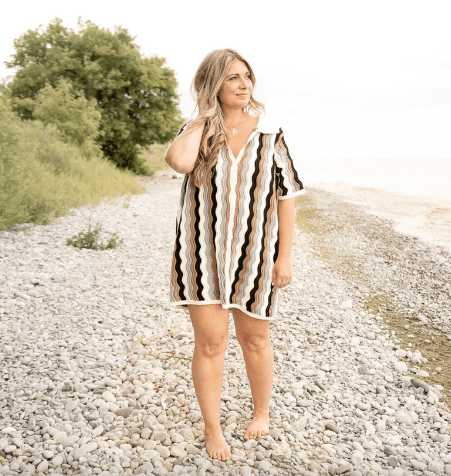 Canoe & Lake Tides Beach Cover Up Knit Dress