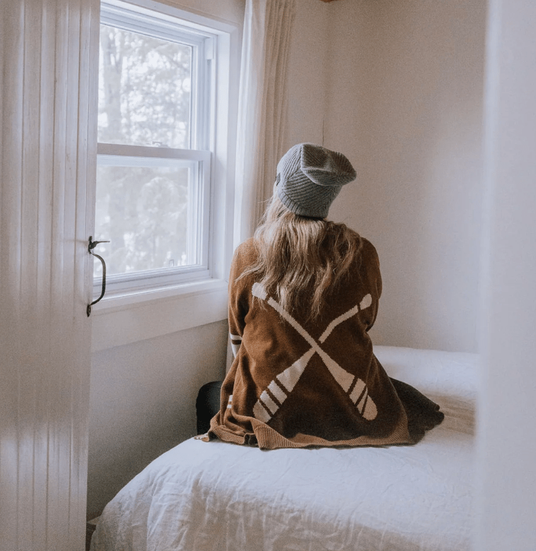 Canoe & Lake Dockside Knit Cardigan