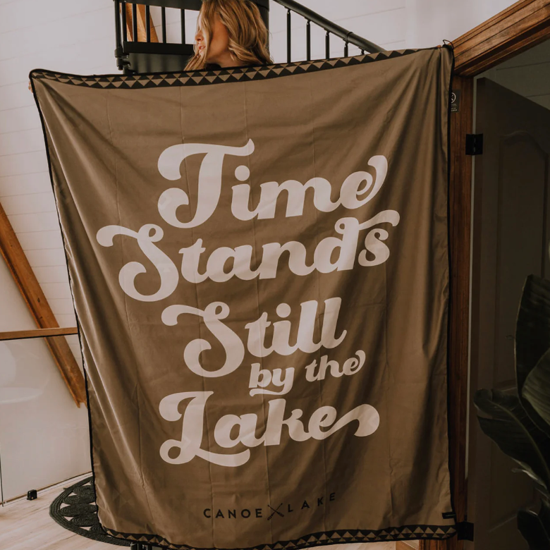 Canoe & Lake Quick-Dry Throw (Moss Brown/Khaki)