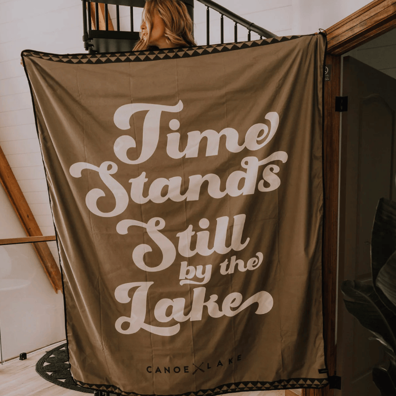 Canoe & Lake Quick-Dry Throw (Moss Brown/Khaki)