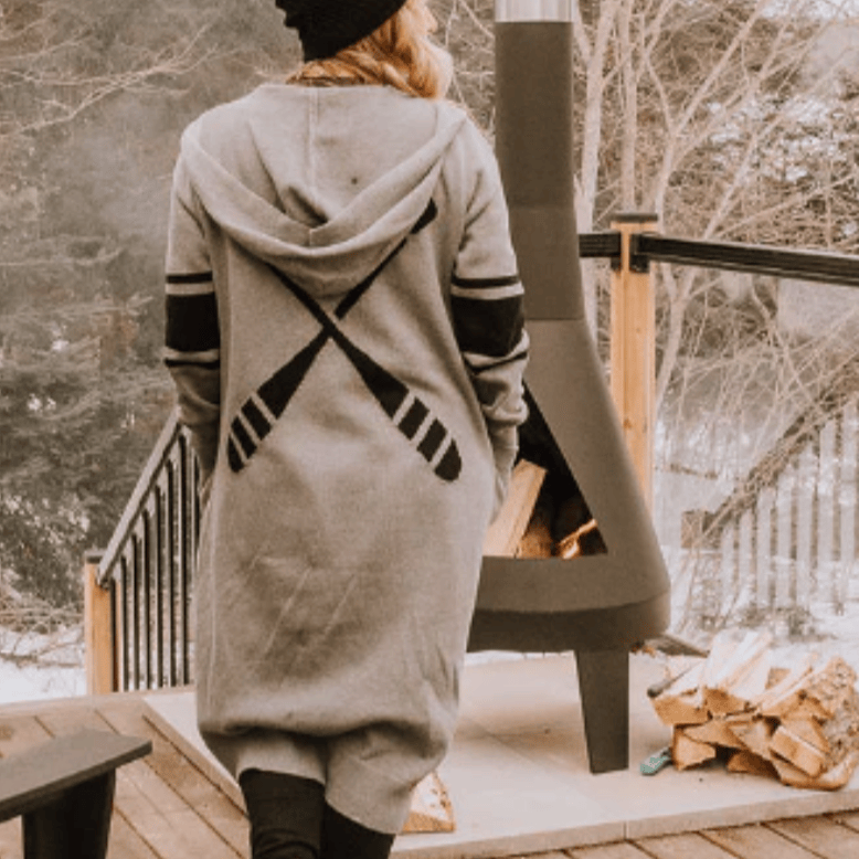 Canoe & Lake Long Hooded Dockside Knit Cardi (100% Cotton)