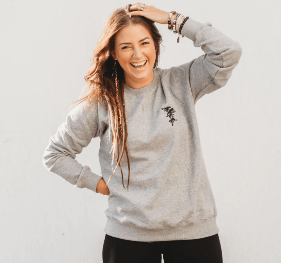 Canoe & Lake Minimalist Heathered Grey Crew Sweater