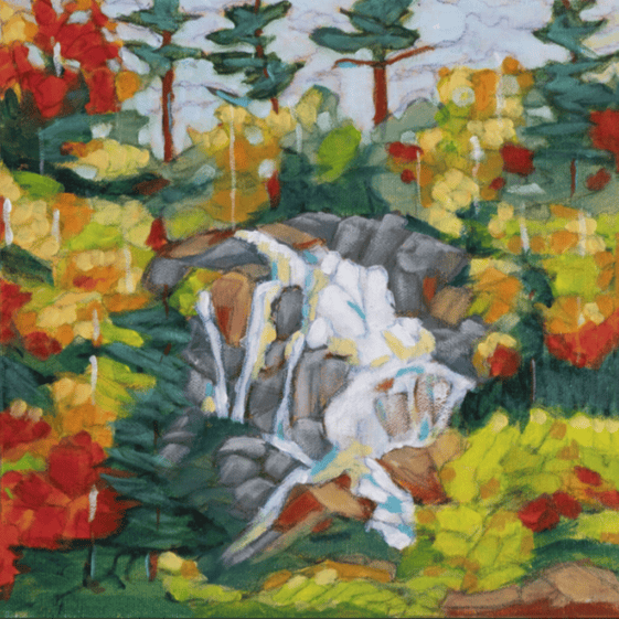 Janet Horne Cozens Fine Art - Beaver Falls "Colour Riot" (Framed, 10x10)