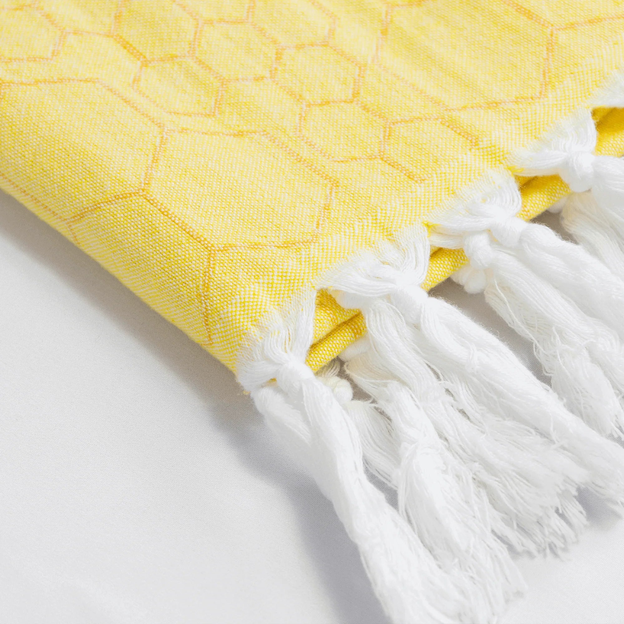 Pomp & Sass Turkish Hand Towel - Honeycomb in Yellow + Orange