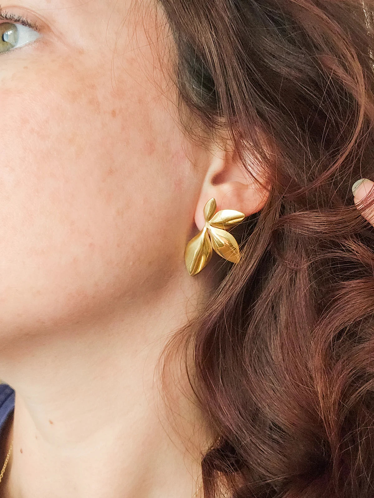 Rock Paper Pretty - Golden Petal Earrings