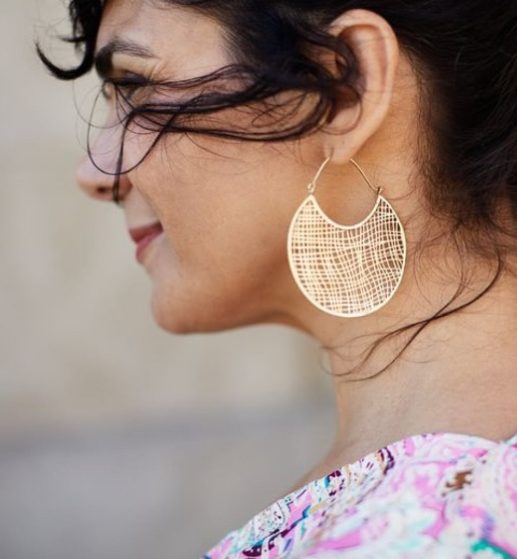 Love Not Fear WISDOM WEAVER Brass Earrings