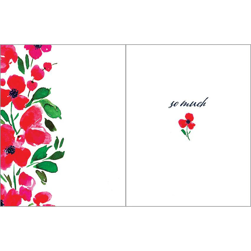 Gina B Designs Red Poppies "Thank You" Greeting Card