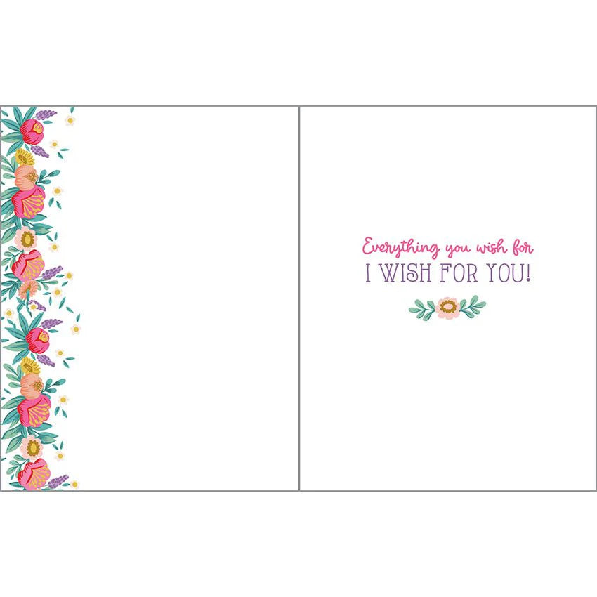 Gina B Designs Flower Birthday Cake "Happy Birthday" Greeting Card