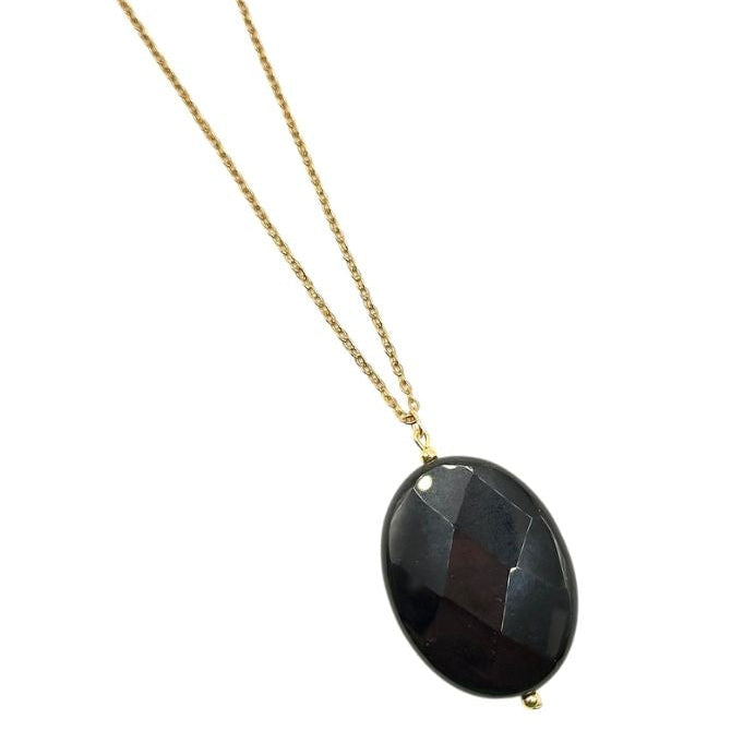 Mayuri's Beads - BLACK OBSIDIAN Noir Pendant Necklace