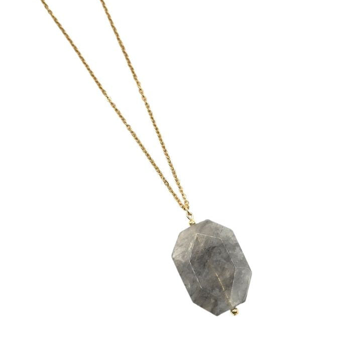 Mayuri's Beads - BLACK PHANTOM QUARTZ Eclipse Pendant Necklace